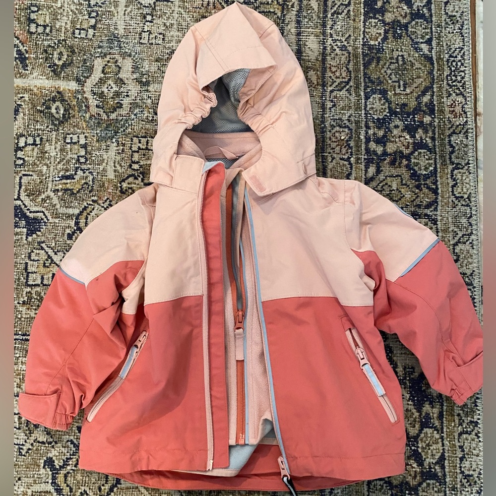 Polarn o. Pyret 1.5-2 year old waterproof jacket with inner fleece layer
